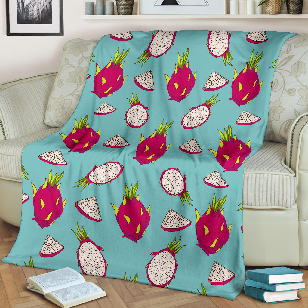 Dragonfruit Pattern Print Design DF01 Fleece Blanket