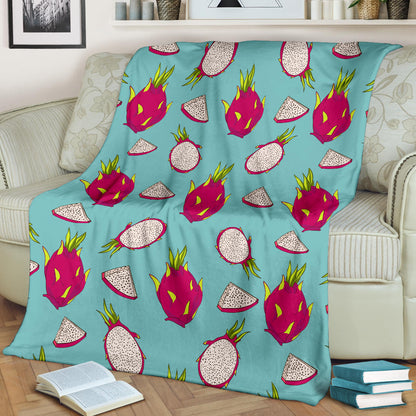 Dragonfruit Pattern Print Design DF01 Fleece Blanket