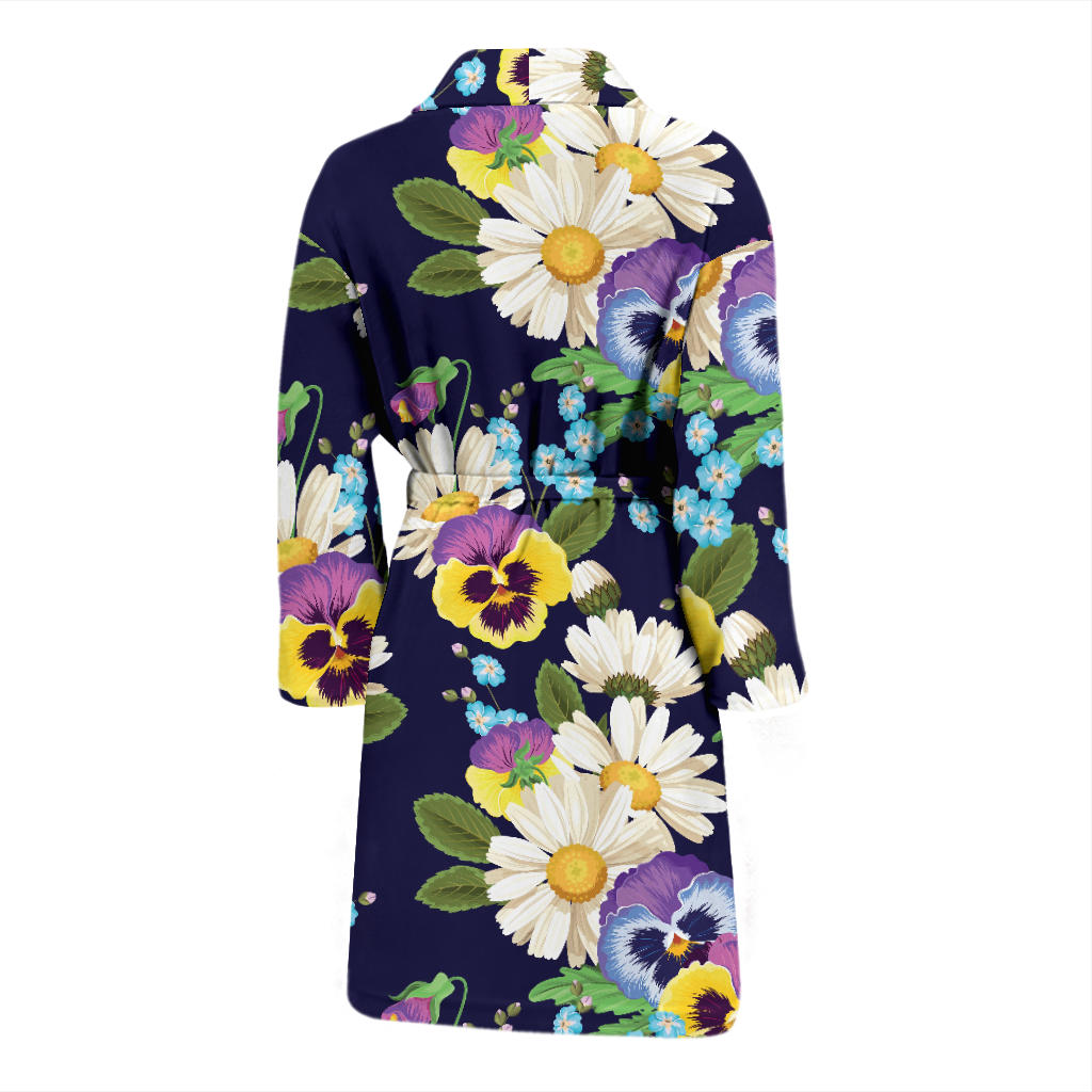 Pansy Pattern Print Design PS03 Men Bathrobe