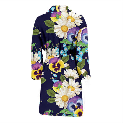 Pansy Pattern Print Design PS03 Men Bathrobe