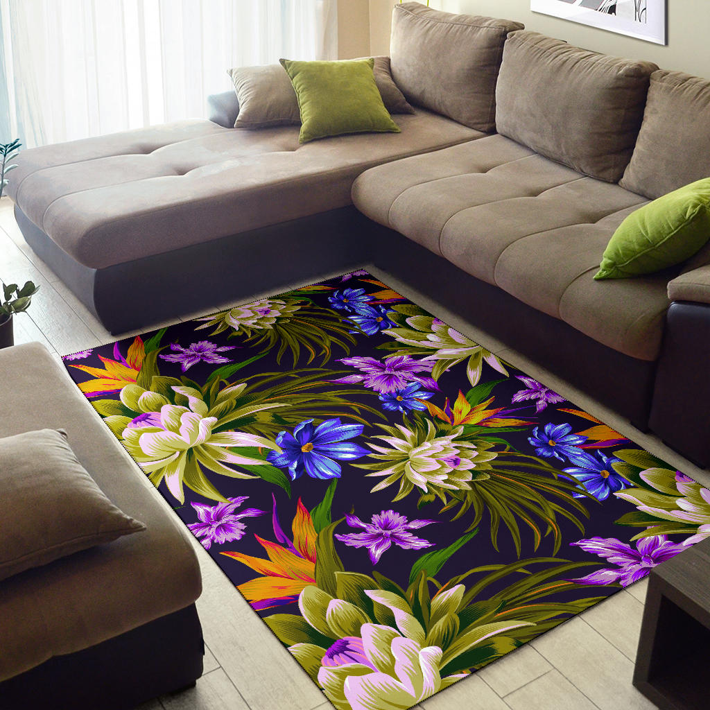 Water Lily Pattern Print Design WL08 Area Rugs