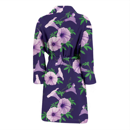 Morning Glory Pattern Print Design MG01 Men Bathrobe