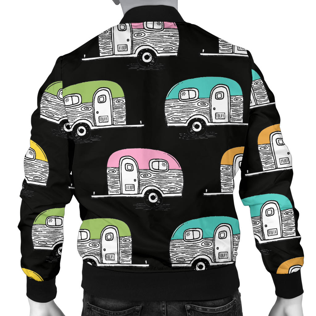 Camper Pattern Camping Themed No 2 Print Men Bomber Jacket