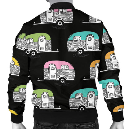 Camper Pattern Camping Themed No 2 Print Men Bomber Jacket