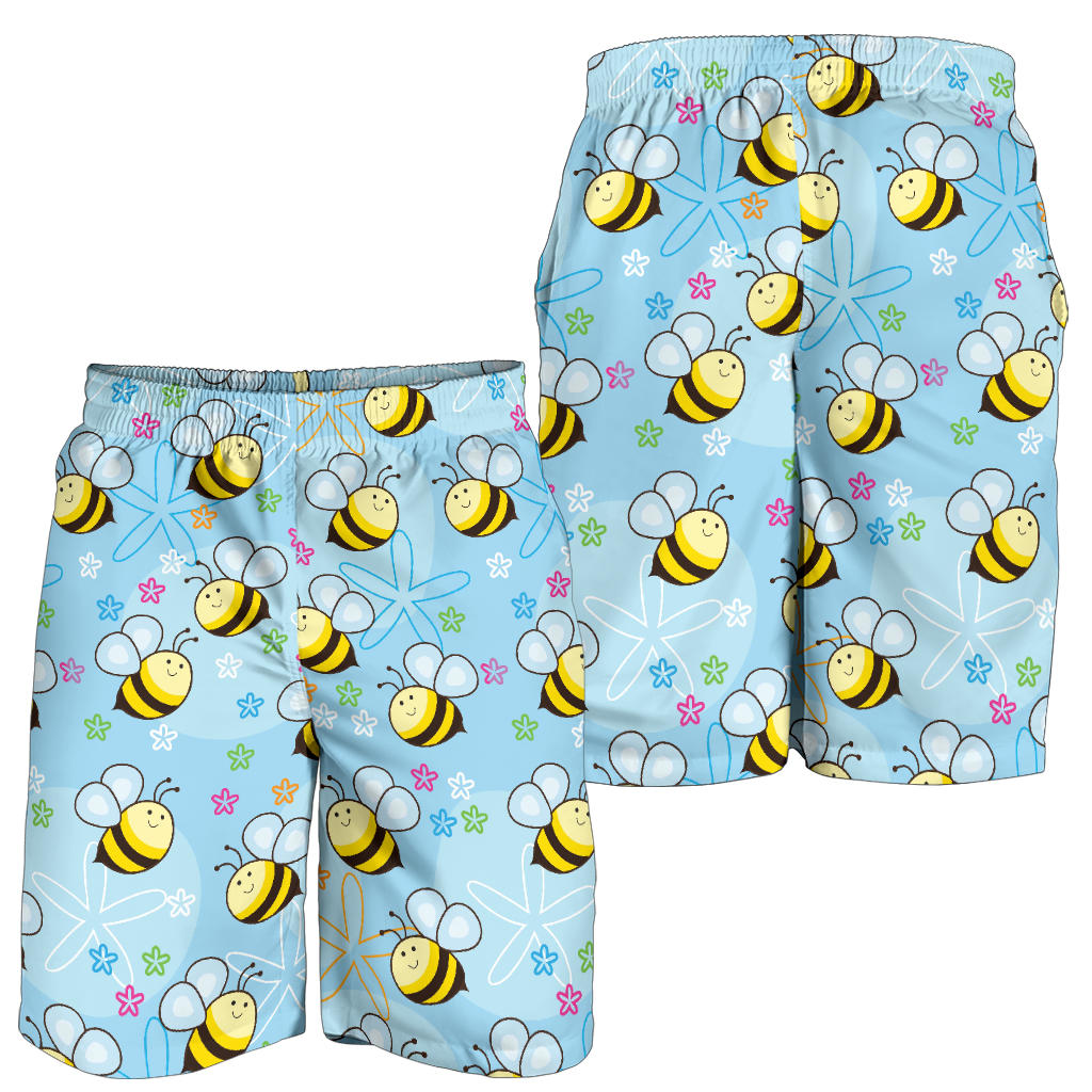 Bee Pattern Print Design BEE03 Mens Shorts