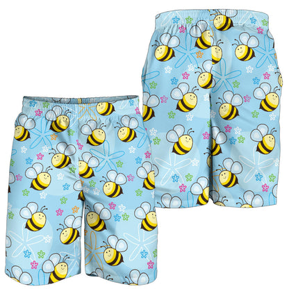 Bee Pattern Print Design BEE03 Mens Shorts