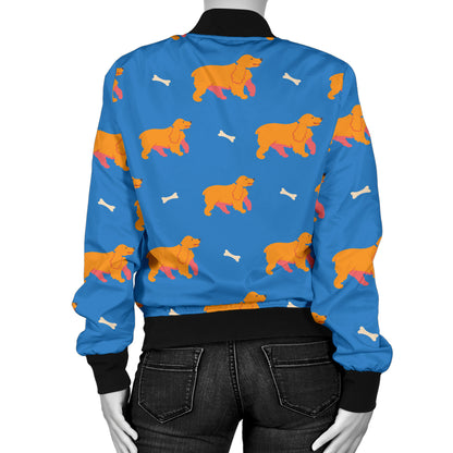 Cocker Pattern Print Design 04 Women's Bomber Jacket