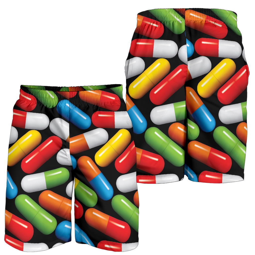 Pill Pattern Print Design A02 Mens Shorts