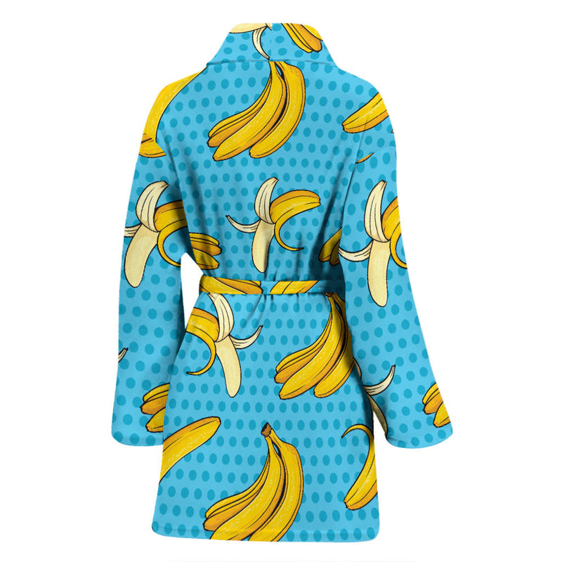 Banana Pattern Print Design BA08 Women Bathrobe