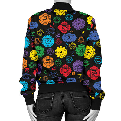 Chakra Pattern Print Design 01 Women's Bomber Jacket