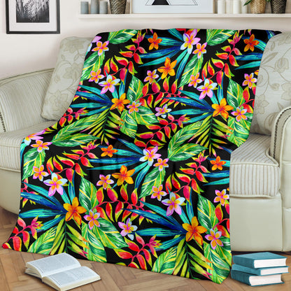 Heliconia Pattern Print Design HL09 Fleece Blanket