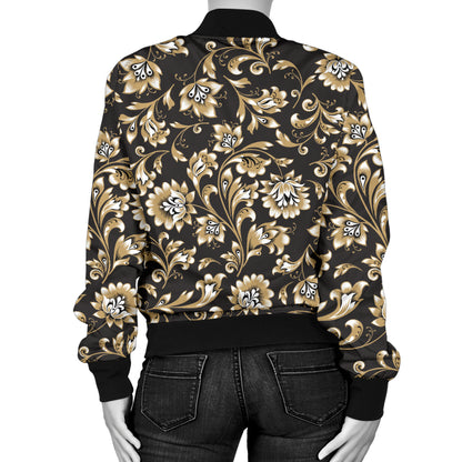 Brocade Pattern Print Design 03 Women's Bomber Jacket