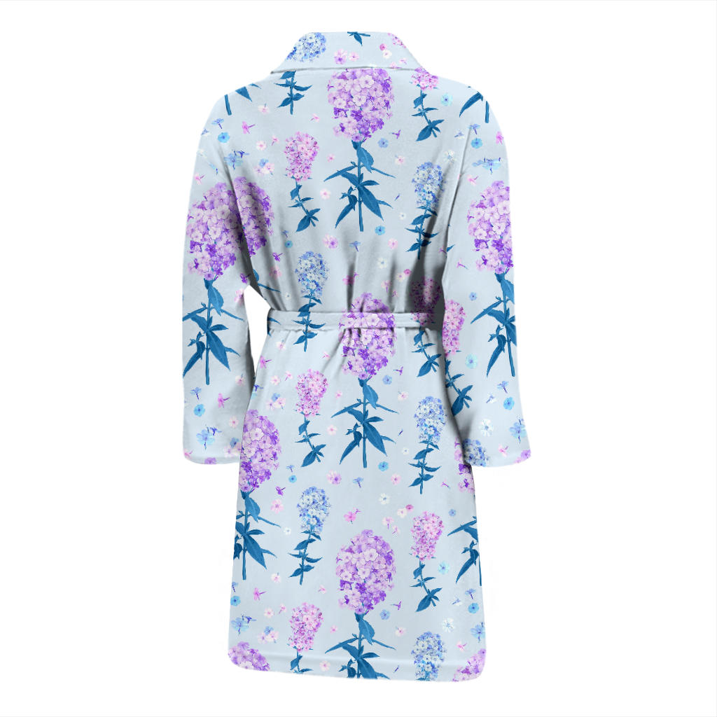 Lilac Pattern Print Design LI05 Men Bathrobe