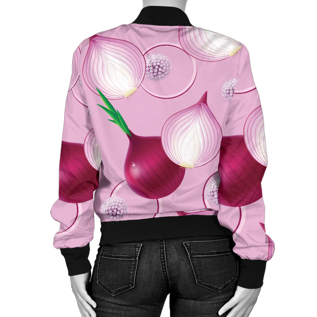 Onion Pattern Print Design A01 Women's Bomber Jacket