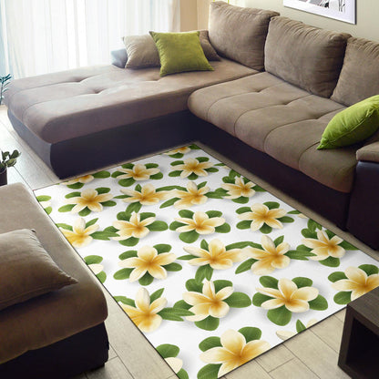 Yellow Plumeria Pattern Print Design PM012 Area Rugs