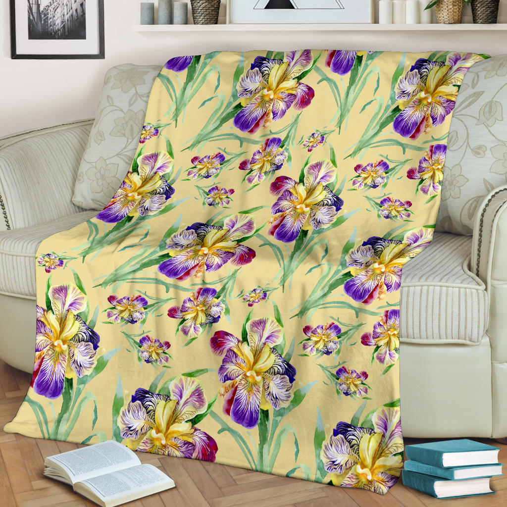 Iris Pattern Print Design IR06 Fleece Blanket