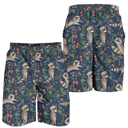 Raccoon Pattern Print Design A02 Mens Shorts