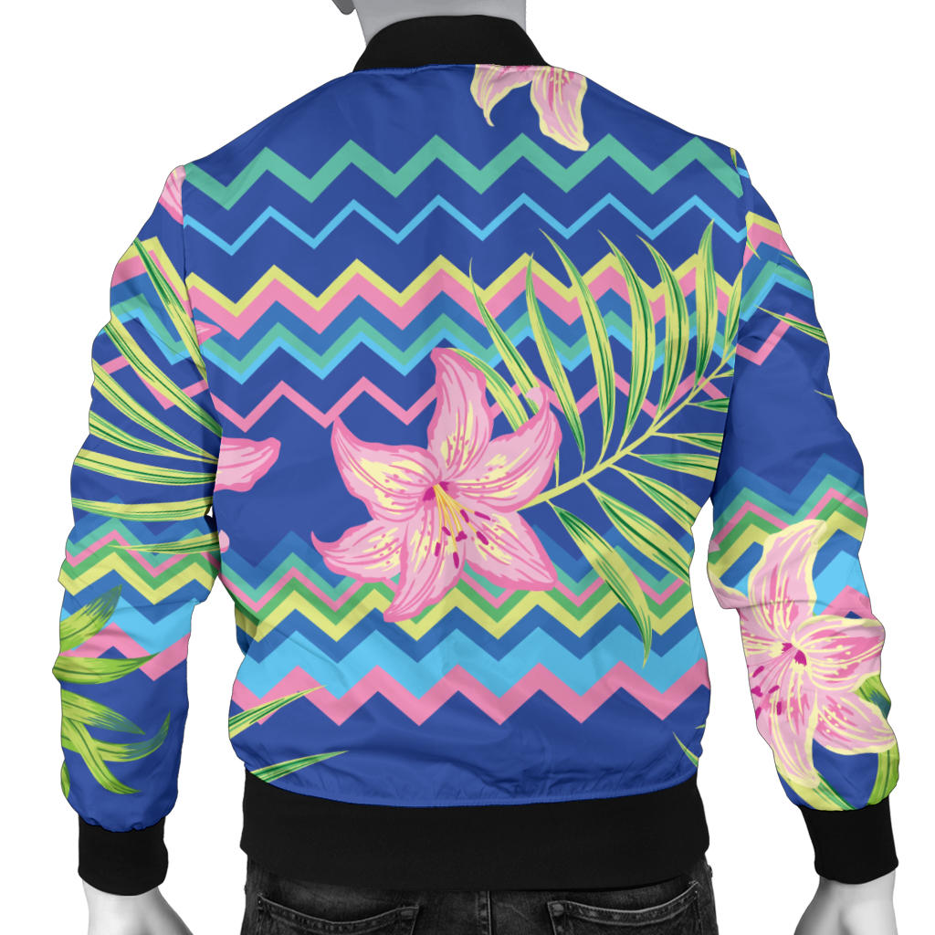 Lily Pattern Print Design LY015 Men Bomber Jacket