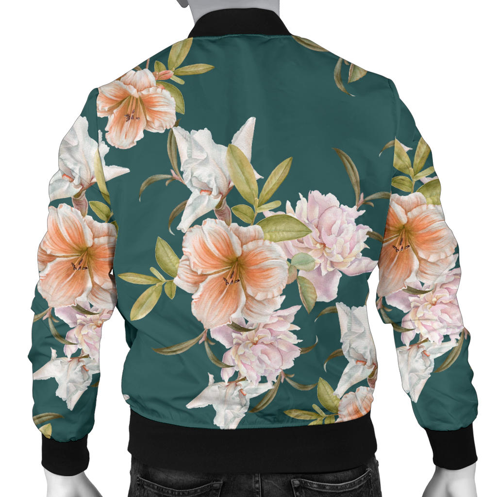 Iris Pattern Print Design IR01 Men Bomber Jacket