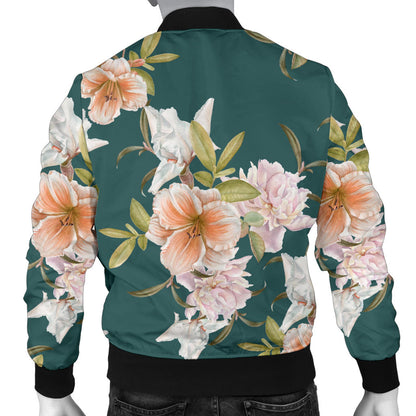 Iris Pattern Print Design IR01 Men Bomber Jacket