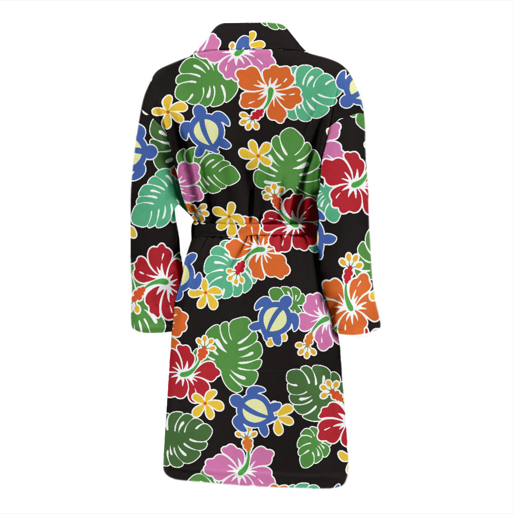 Hawaiian Themed Pattern Print Design H010 Men Bathrobe
