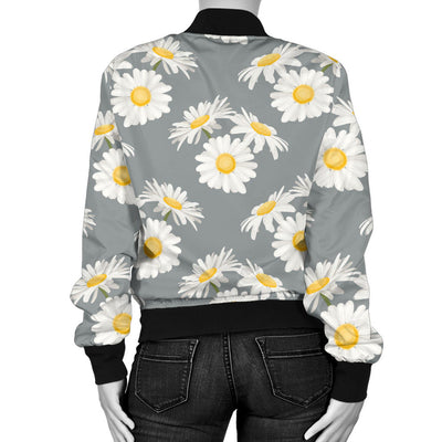 Daisy Pattern Print Design DS09 Women Bomber Jacket