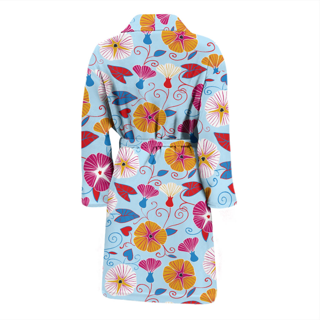Morning Glory Pattern Print Design MG06 Men Bathrobe