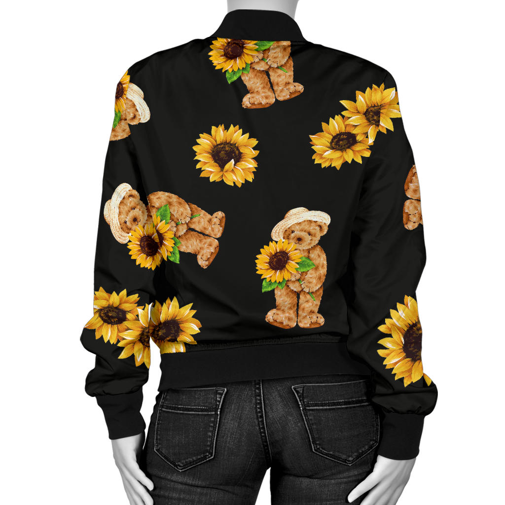 Sunflower Pattern Print Design SF016 Women Bomber Jacket