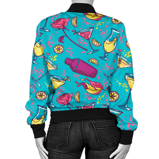 Cocktail Pattern Print Design 03 Women's Bomber Jacket