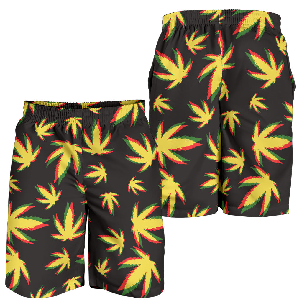 Pot Leaf Pattern Print Design A02 Mens Shorts