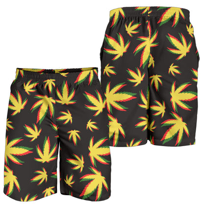 Pot Leaf Pattern Print Design A02 Mens Shorts