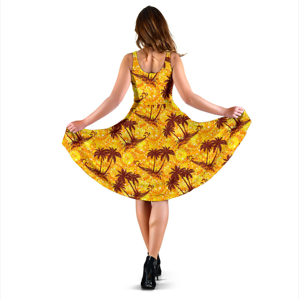 Palm Tree Pattern Print Design PT012 Midi Dress