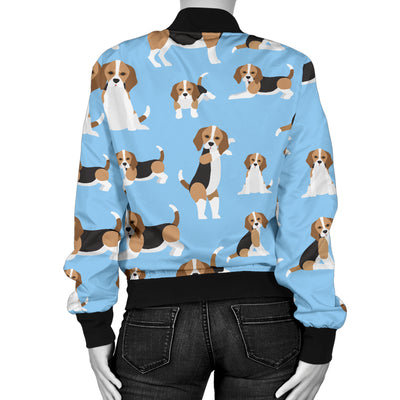 Beagle Pattern Print Design 03 Women's Bomber Jacket