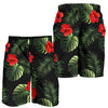 Red Hibiscus Tropical Mens Shorts