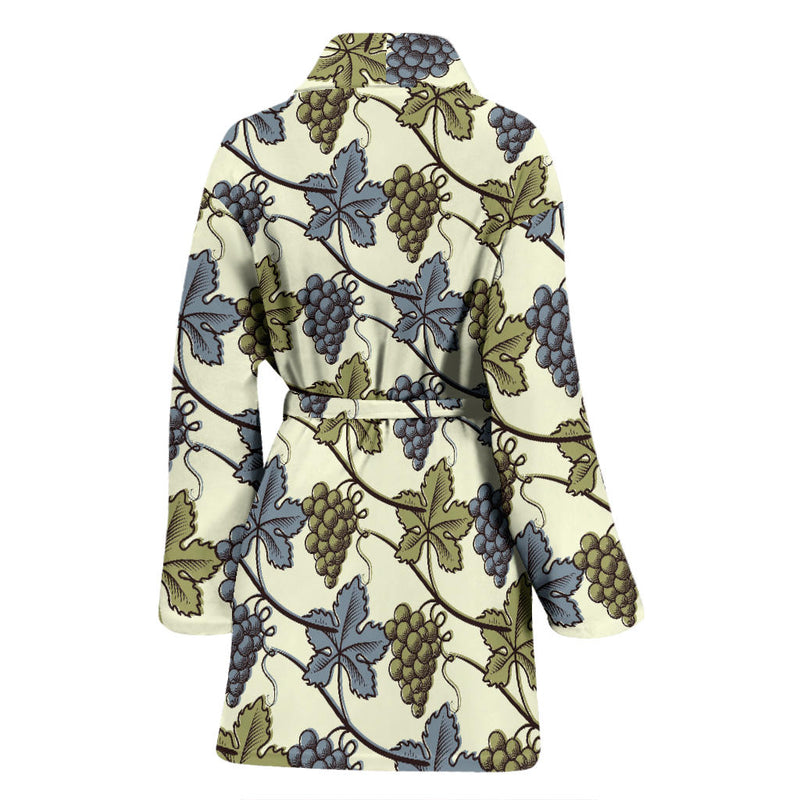 Grape Pattern Print Design GP03 Women Bathrobe