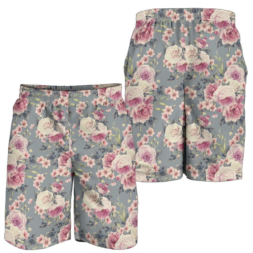Peony Pattern Print Design PE05 Mens Shorts