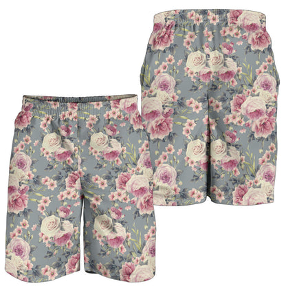Peony Pattern Print Design PE05 Mens Shorts