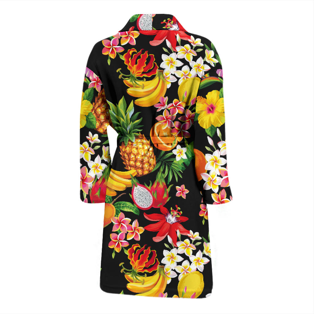 Tropical Fruits Pattern Print Design TF02 Men Bathrobe