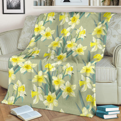 Daffodils Pattern Print Design DF01 Fleece Blanket