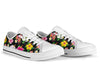 Hibiscus Pattern Print Design HB025 White Bottom Low Top Shoes