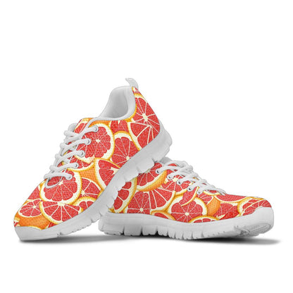 Grapefruit Pattern Print Design GF02 Sneakers White Bottom Shoes