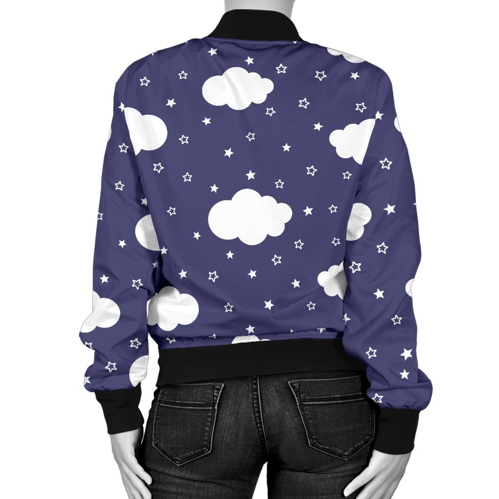 Cloud Pattern Print Design 03 Women's Bomber Jacket