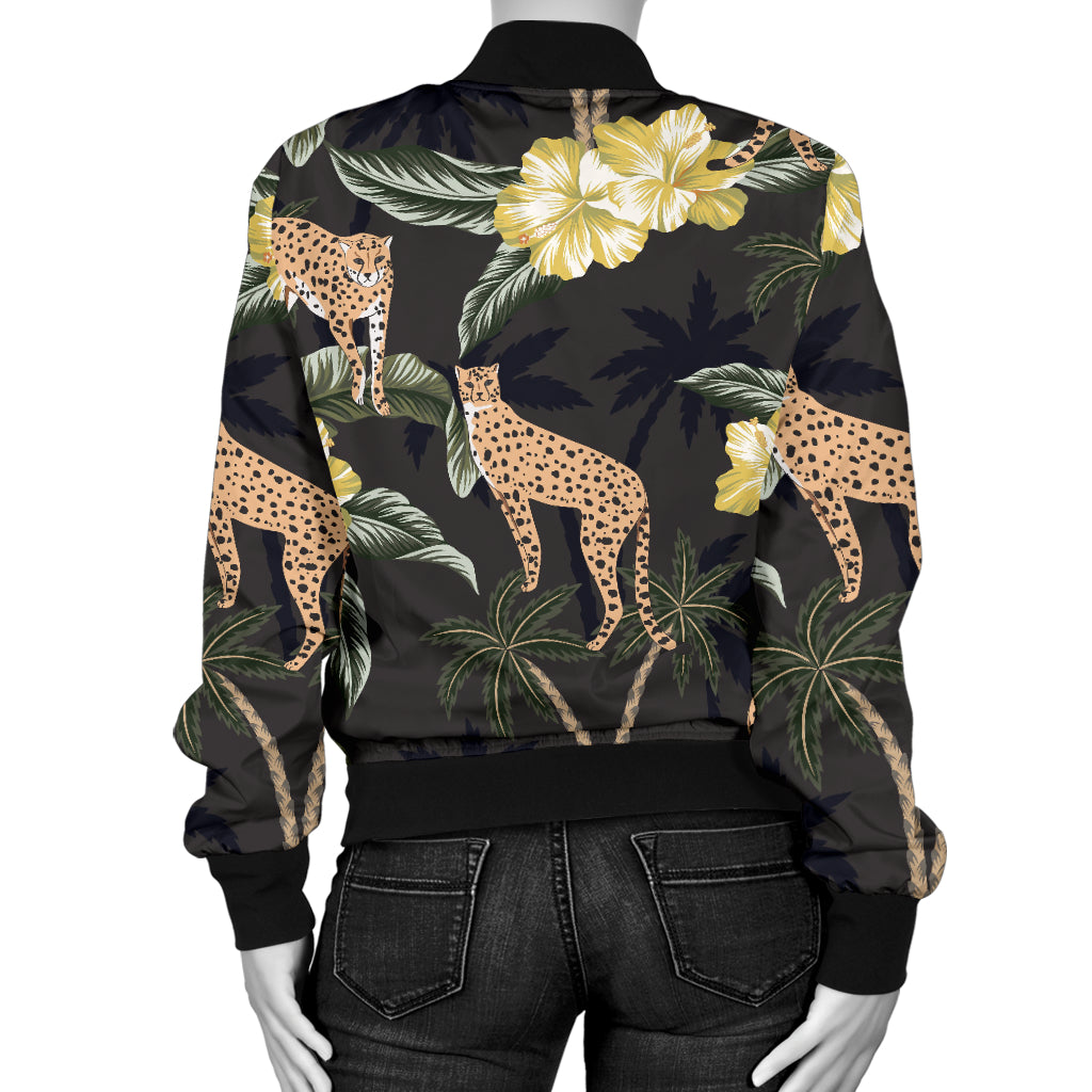 Cheetah Pattern Print Design 04 Women's Bomber Jacket
