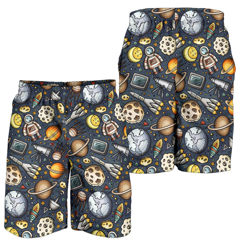Space Pattern Print Mens Shorts