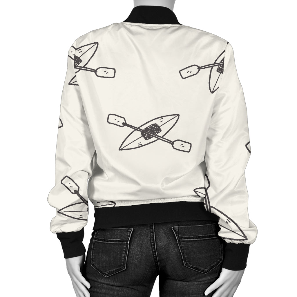 Kayak Pattern Print Design 01 Women's Bomber Jacket