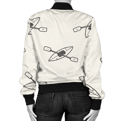 Kayak Pattern Print Design 01 Women's Bomber Jacket