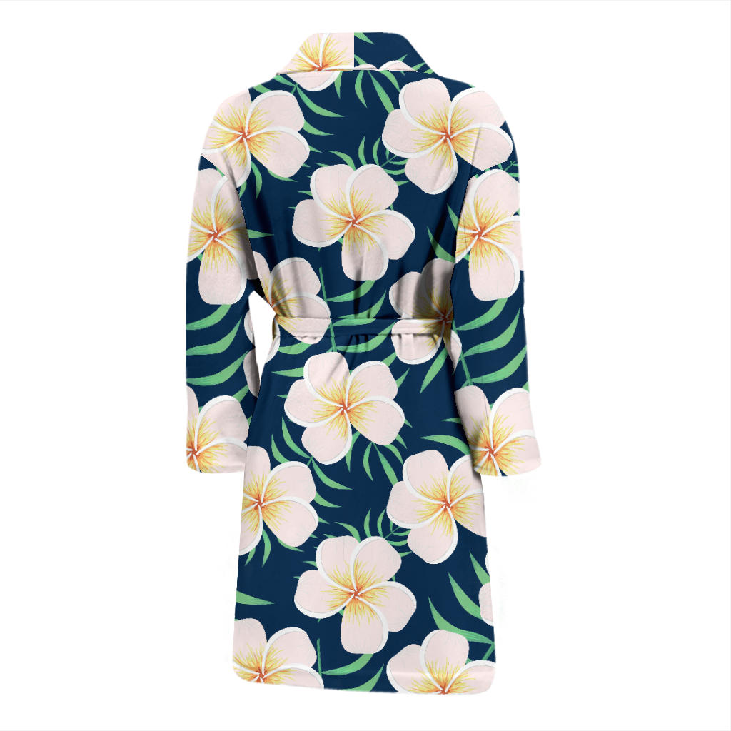 Pink Plumeria Pattern Print Design PM016 Men Bathrobe