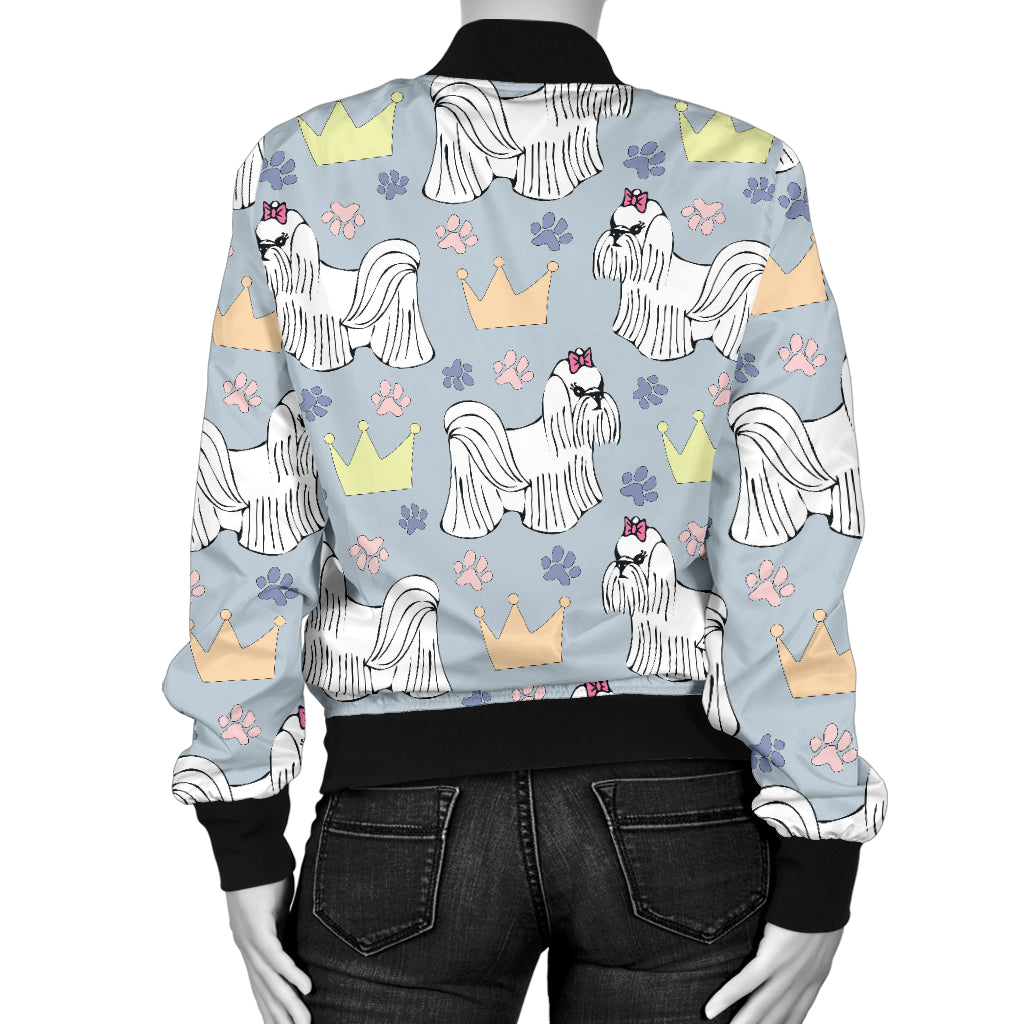 Maltese Pattern Print Design 04 Women's Bomber Jacket