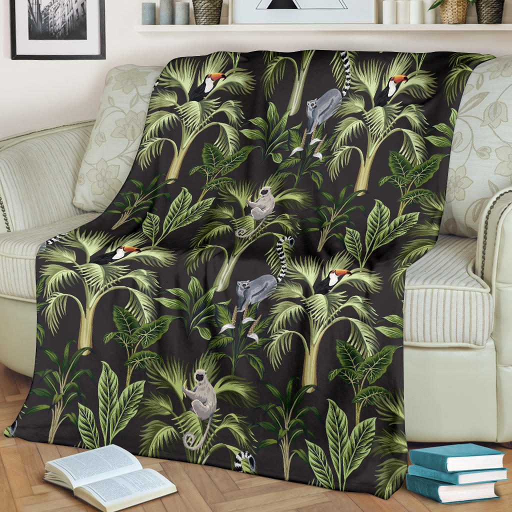 Rainforest Pattern Print Design RF05 Fleece Blanket