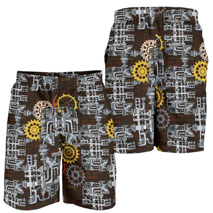 Mechanic Pattern Print Design 04 Mens Shorts